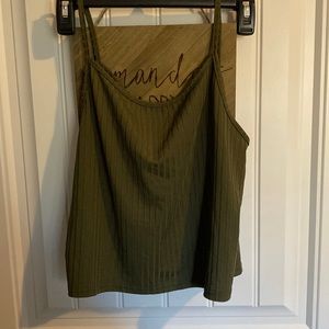 green cropped top size Large